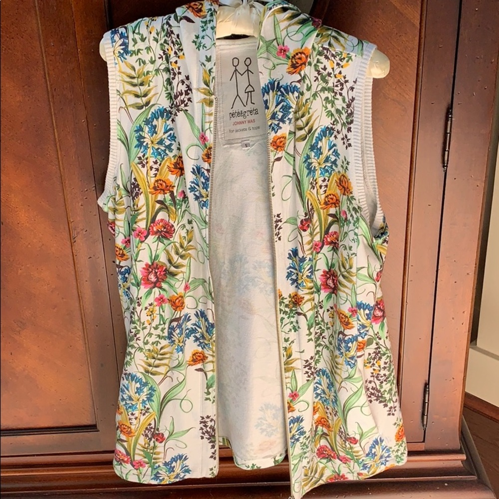 Jonny Was Floral sweat shirt vest